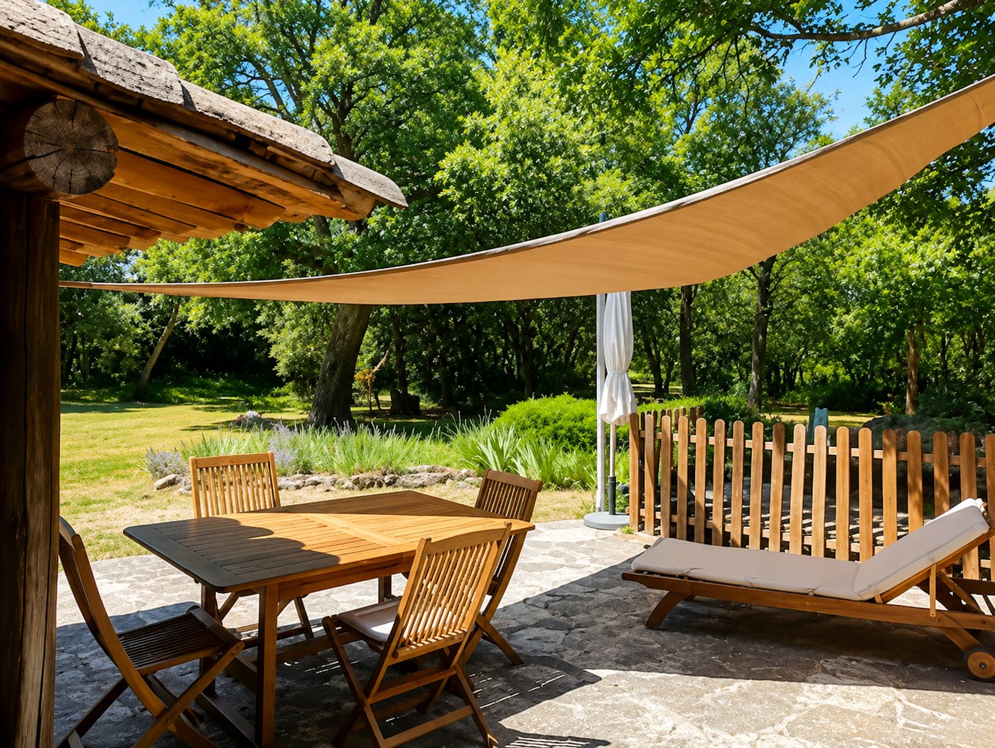 Terrasse ombragée, Le Jas — location en Luberon